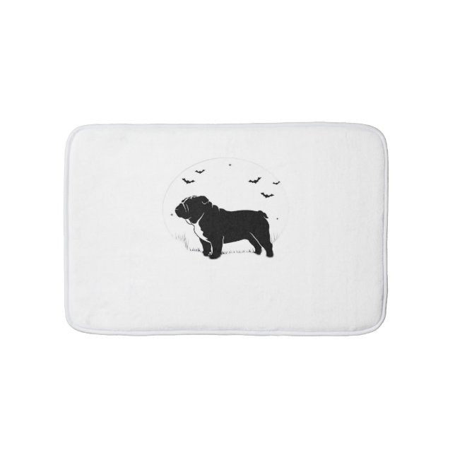 Tapis De Bain Chien à Chien - Halloween Moon Silhouette Ov (Devant)