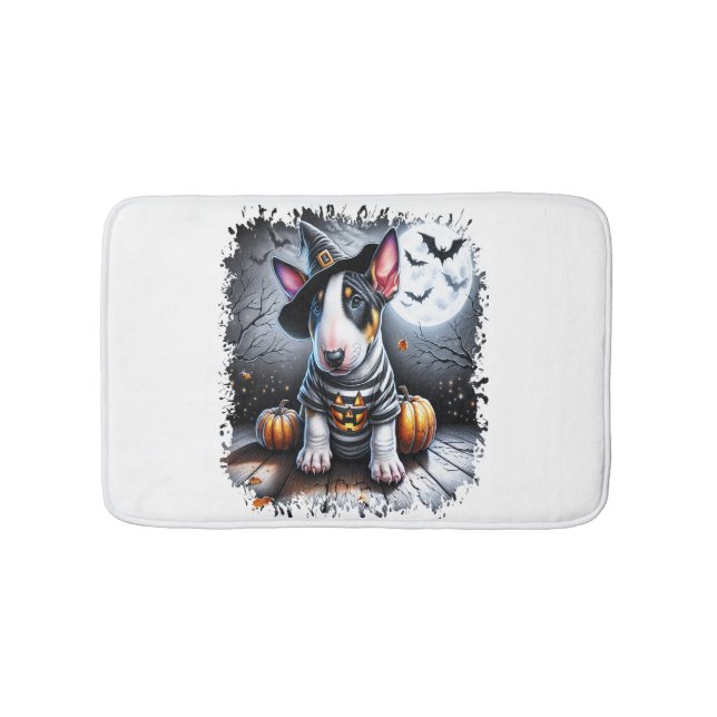 Tapis De Bain Chien Bull Terrier Halloween (Devant)