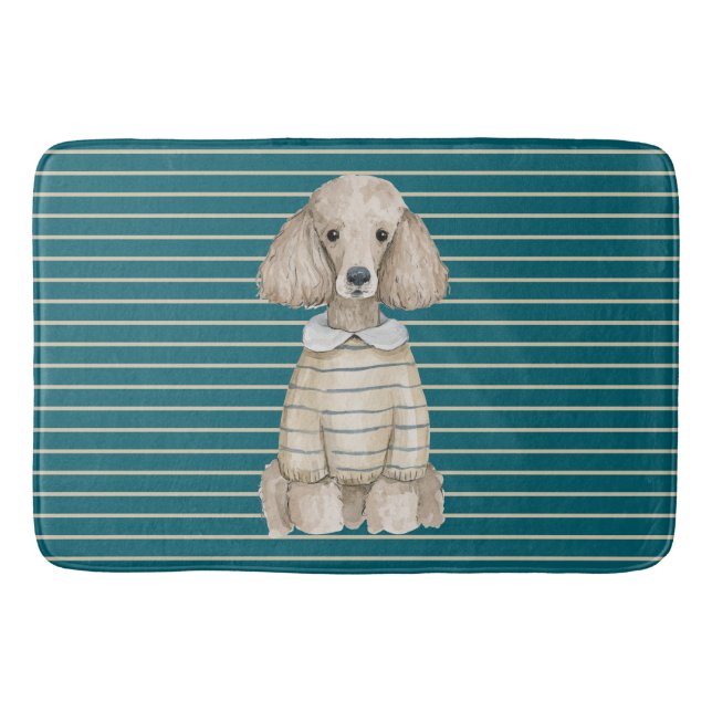 Tapis De Bain Chien Caniche Élégant  (Devant)