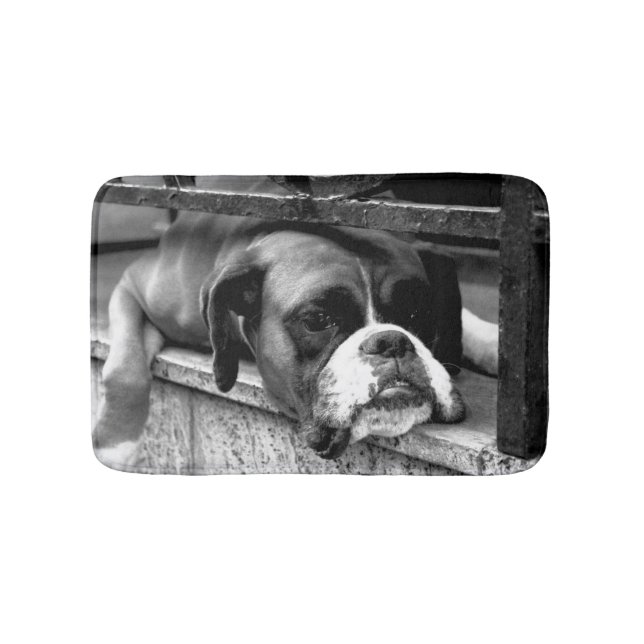 Tapis De Bain Chien de boxe sur Windowsill bmcna (Devant)