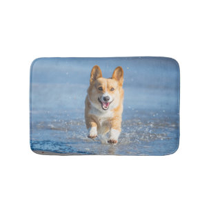 Tapis De Bain Chien de corgi de Gallois de Pembroke fonctionnant