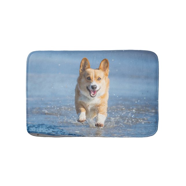 Tapis De Bain Chien de corgi de Gallois de Pembroke fonctionnant (Devant)