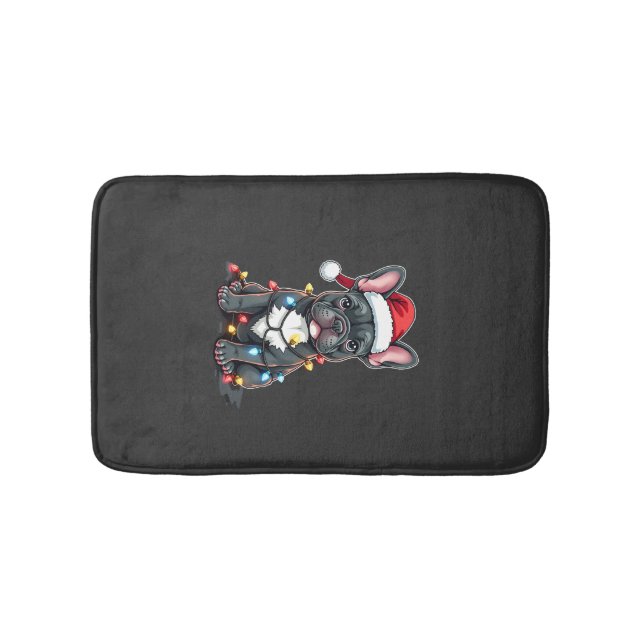 Tapis De Bain Chien de Noël Bouledogue Français Xmas Frenchie 3 (Devant)