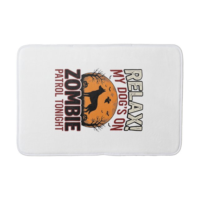 Tapis De Bain Chien de patrouille zombie Halloween Gravure vinta (Devant)