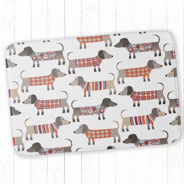 Tapis De Bain Chien de saucisse Dachshund (Dachshund Wiener Sausage Dog bath mat)