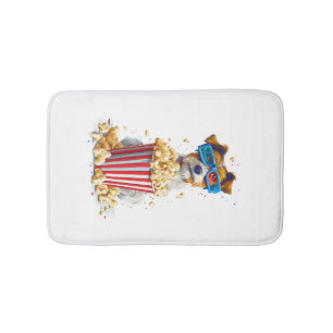 Tapis De Bain Chien de soirée cinéma Popcorn Pup
