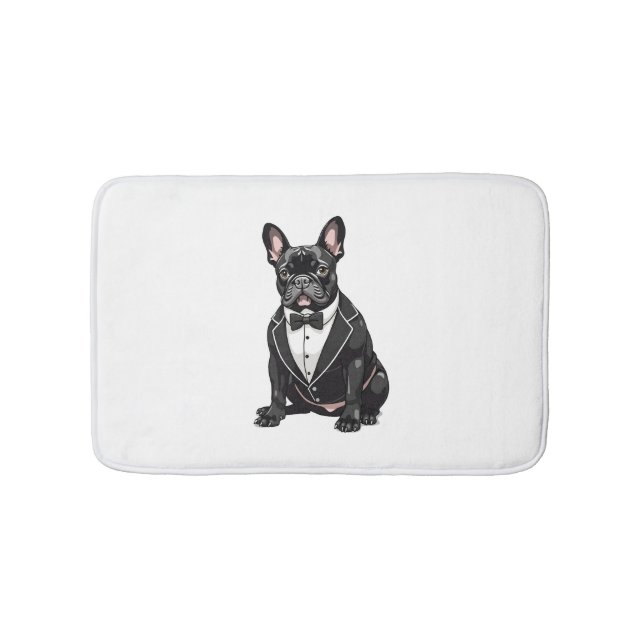 Tapis De Bain Chien de taureaux français à Tuxedo (Devant)