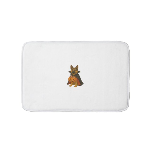 Tapis De Bain Chien d'Halloween allemand Bulldog en costume vamp (Devant)
