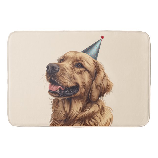 Tapis De Bain Chien d'or de l'épreuve d'anniversaire (Devant)