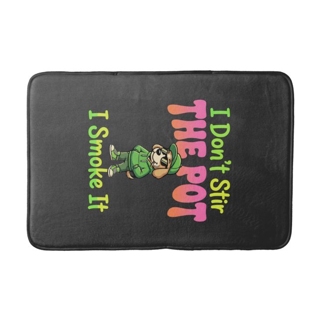 Tapis De Bain Chien Fumeur de Marijuana Rigolo Stoner (Devant)