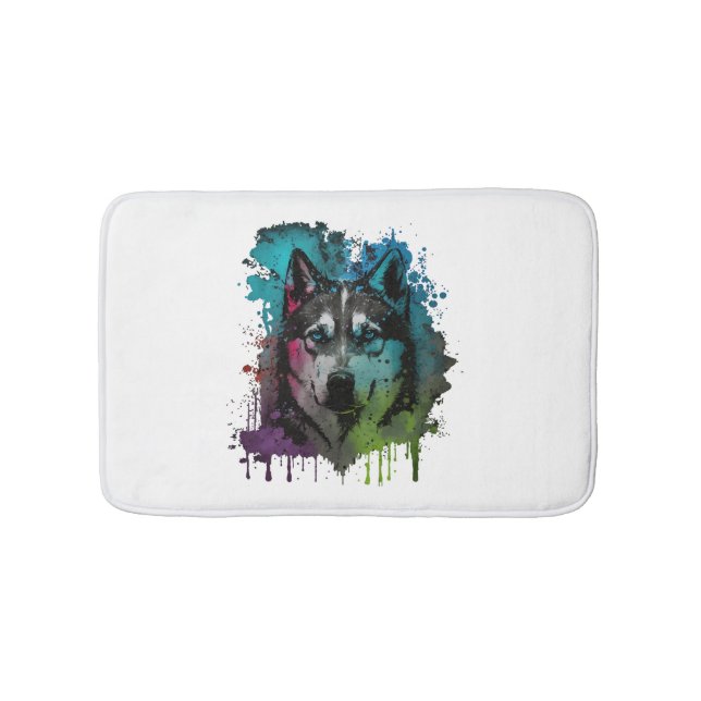 Tapis De Bain Chien Husky (Devant)