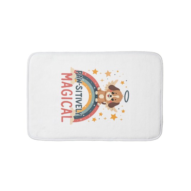 Tapis De Bain Chien magique absolument adorable Ange arc-en-ciel (Devant)