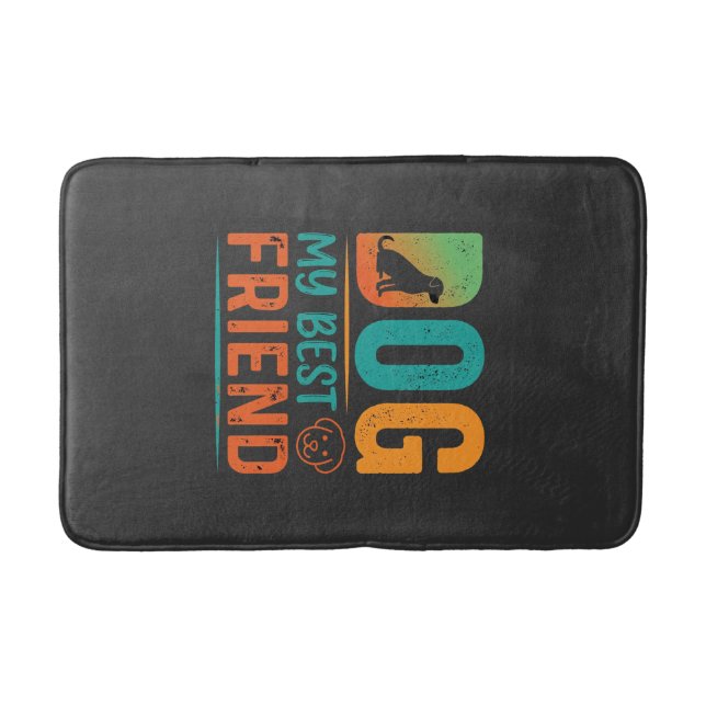 Tapis De Bain Chien Mon Meilleur Ami Design Rétro (Devant)