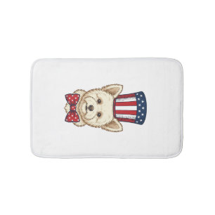 Tapis De Bain Chien patriotique chapeau haut de forme vintage ve