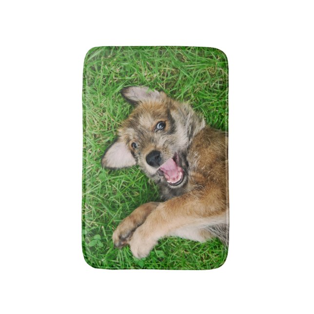 Tapis De Bain Chien riant Berger Picard Chiot (Devant (Vertical))