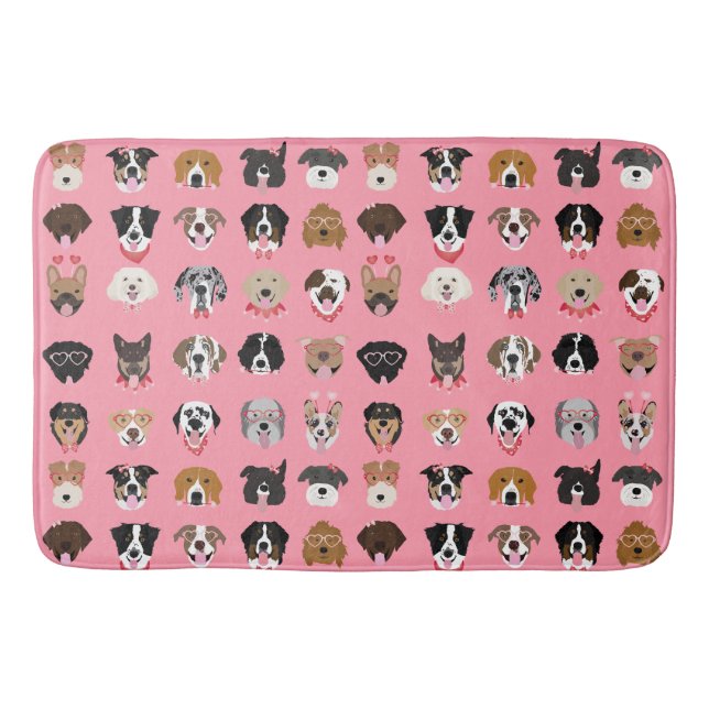 Tapis De Bain Chien Valentine Face Motif (Devant)