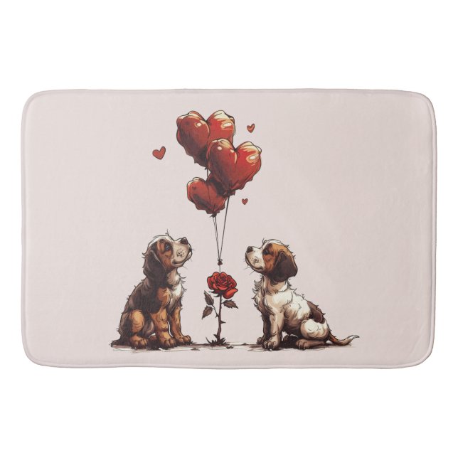 Tapis De Bain Chiens Beagles de la Saint-Valentin (Devant)