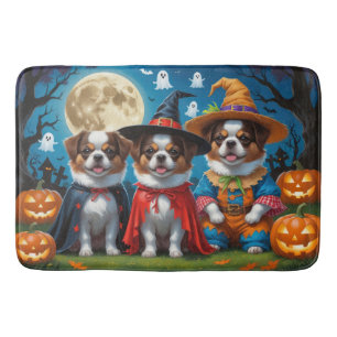 Tapis De Bain Chiens Chin Japonais Citrouille Halloween drôle