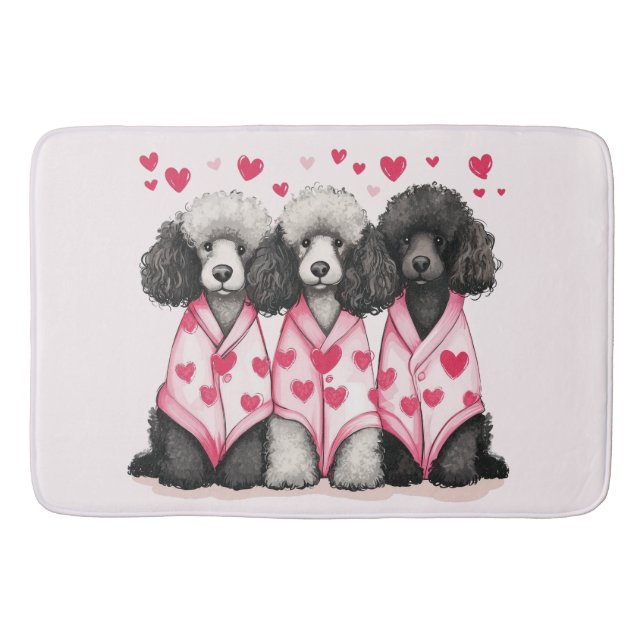 Tapis De Bain Chiens de caniche de la Saint-Valentin (Devant)