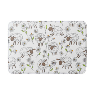 Tapis De Bain Chiens de comptage sur blanc