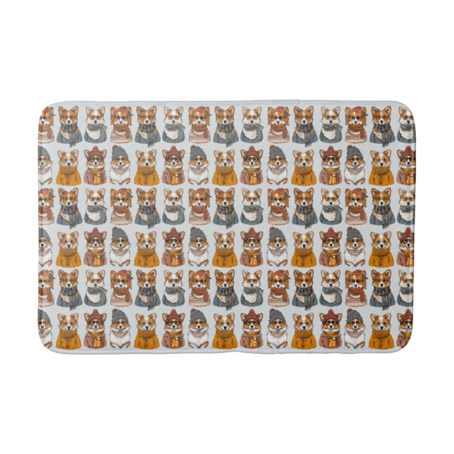 Tapis De Bain Chiens de Corgi gallois branchés (Devant)