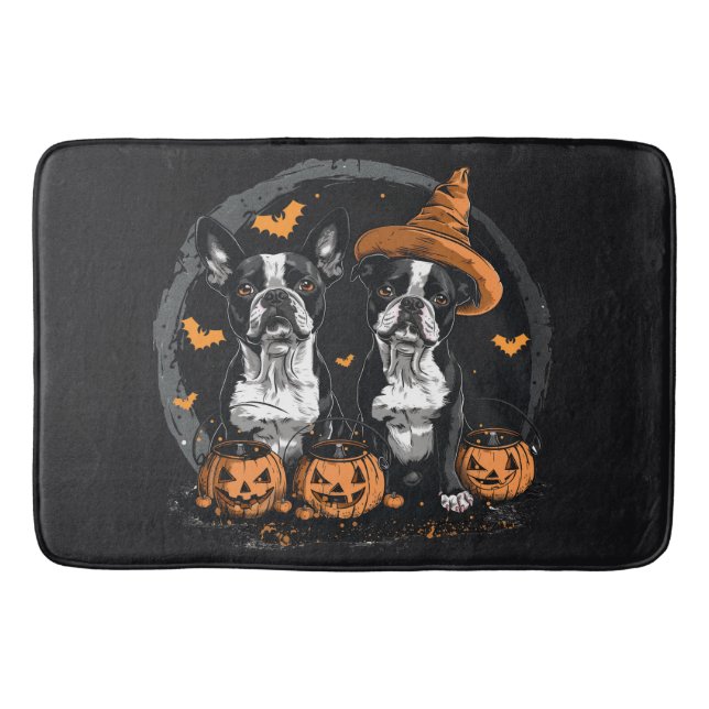 Tapis De Bain Chiens de Halloween Boston Terrier (Devant)