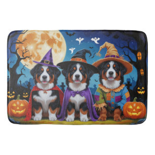 Tapis De Bain Chiens de Montagne Bernese Citrouille Halloween Dr
