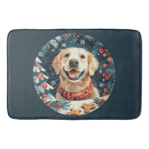 Tapis De Bain Chiens de Noël Golden Retriever