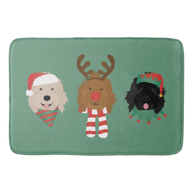 Tapis De Bain Chiens de Noël Goldendoodle (Devant)