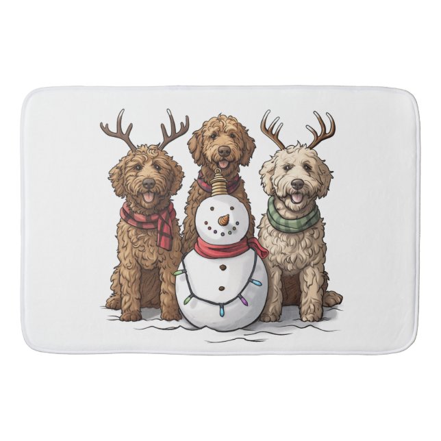 Tapis De Bain Chiens de Noël Goldendoodle (Devant)