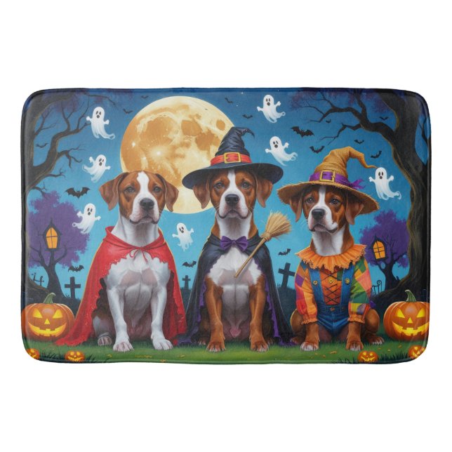 Tapis De Bain Chiens de Rhodesian Ridgeback Citrouille Halloween (Devant)