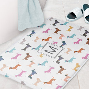 Tapis De Bain Chiens de saucisson colorés Motif de Dachshund Mon