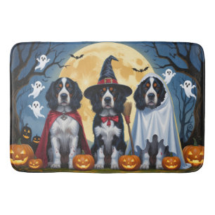 Tapis De Bain Chiens de Setter anglais Citrouille Halloween Funn