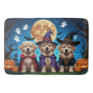 Tapis De Bain Chiens de Terre-Neuve Citrouille Halloween Funny