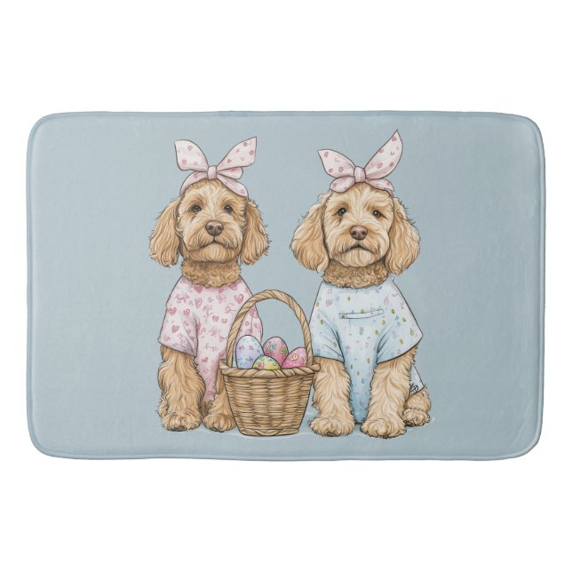 Tapis De Bain Chiens Goldendoodle de Pâques (Devant)