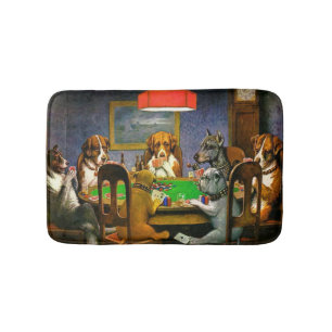 Tapis De Bain Chiens jouant au poker