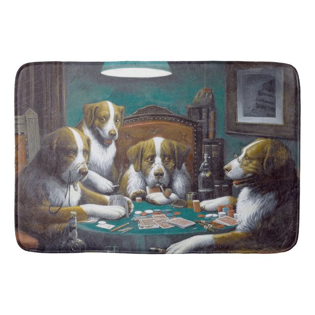 Tapis De Bain Chiens jouant au poker Cassius Marcellus Coolidge  (Devant)