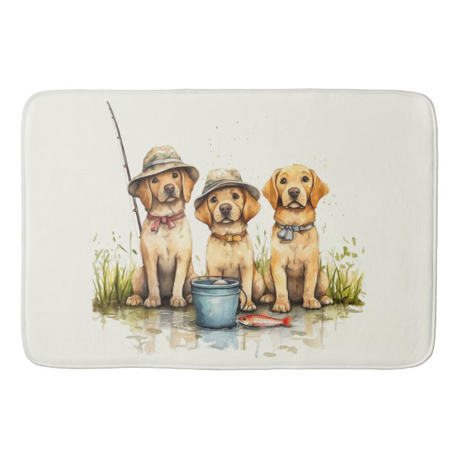 Tapis De Bain Chiens Labrador Retriever à la pêche (Devant)