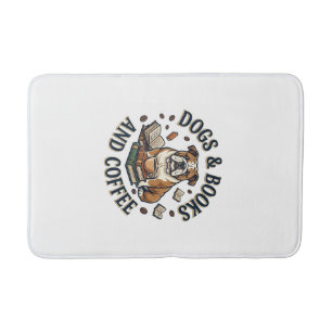 Tapis De Bain Chiens Livres Café Bulldog Pile Tasse_1