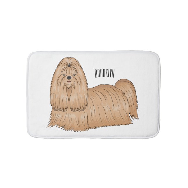 Tapis De Bain Chih tzu long cheveux dessin de chien (Devant)