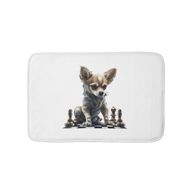 Tapis De Bain Chihuahua Joueuse d'échecs (Devant)