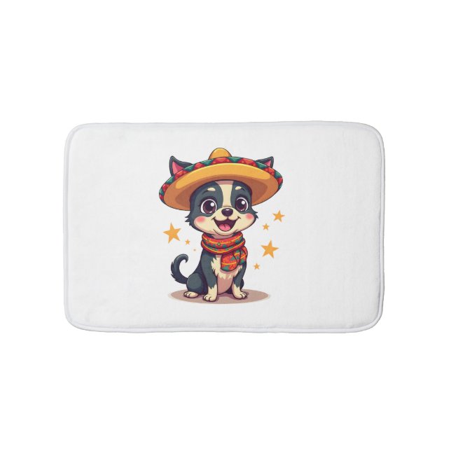 Tapis De Bain Chihuahua  Mexique  Cinco de Mayo  Chien Drôle  Co (Devant)