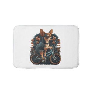 Tapis De Bain Chihuahua Vélo Chien Chien Cyclisme
