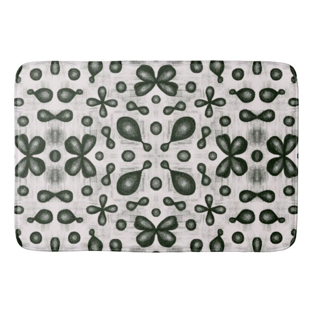 Tapis De Bain Chimie organique orbitales atomiques noir et blanc (Devant)