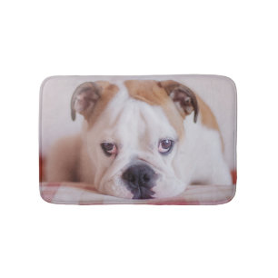 Tapis De Bain Chiot anglais timide de bouledogue