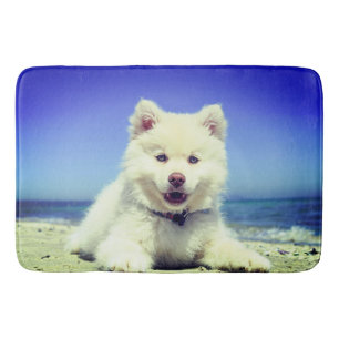 Tapis De Bain Chiot blanc