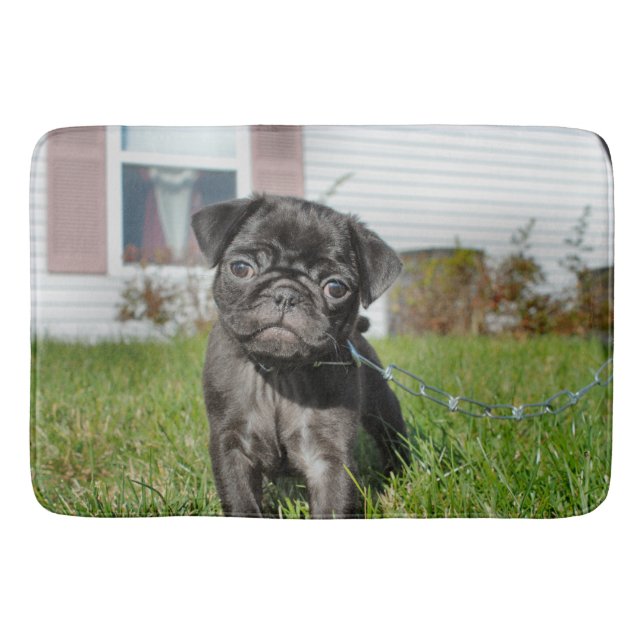 Tapis De Bain Chiot en carlin noir (Devant)