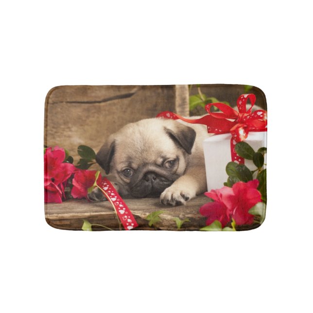 Tapis De Bain Chiot et boîte-cadeau de carlin (Devant)