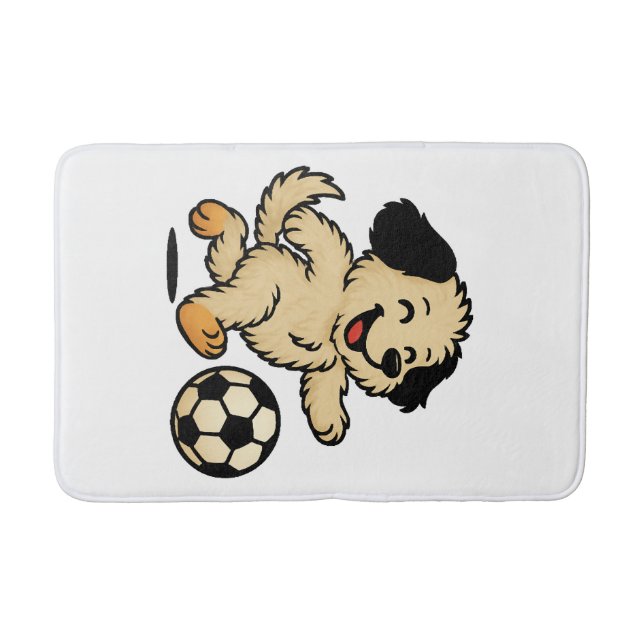 Tapis De Bain Chiot jouant au football (Devant)