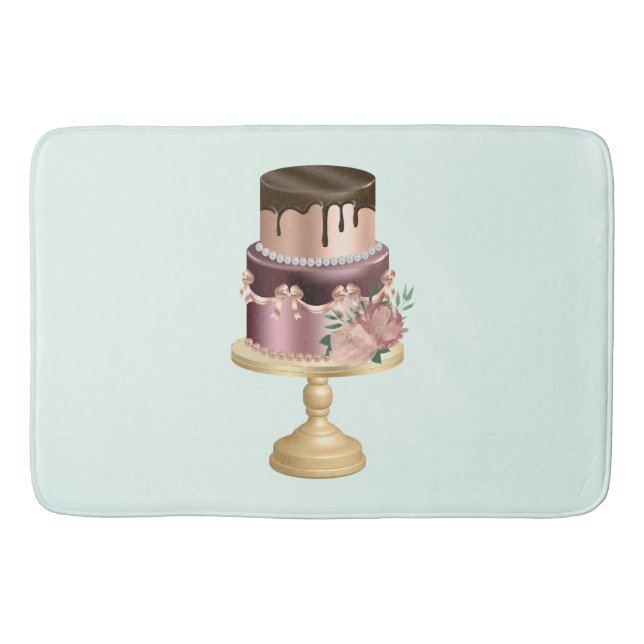 Tapis De Bain Chocolat Drives et Rose Gold Luxury Cake (Devant)